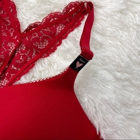 VS Body by Victoria Red Lightly Lined Demi 34DDD - Picture 4 of 9